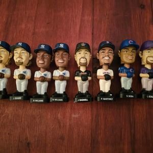 Lot of 8 Vintage Post Cereal MLB All Star Mini Bobbleheads Giambi Martinez Sosa